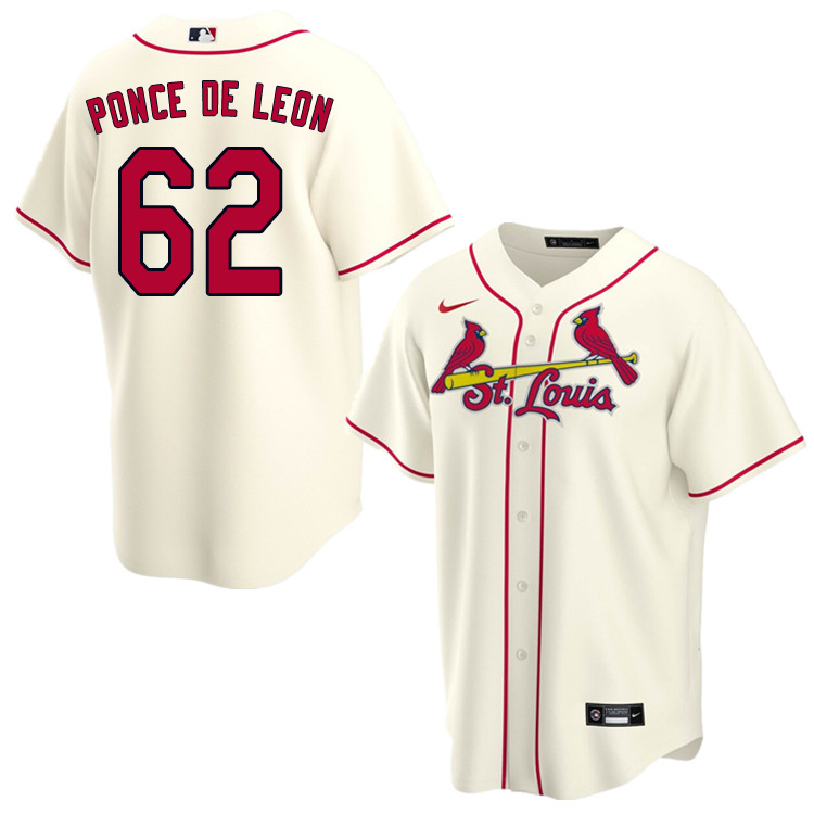 Nike Men #62 Daniel Ponce de Leon St.Louis Cardinals Baseball Jerseys Sale-Cream